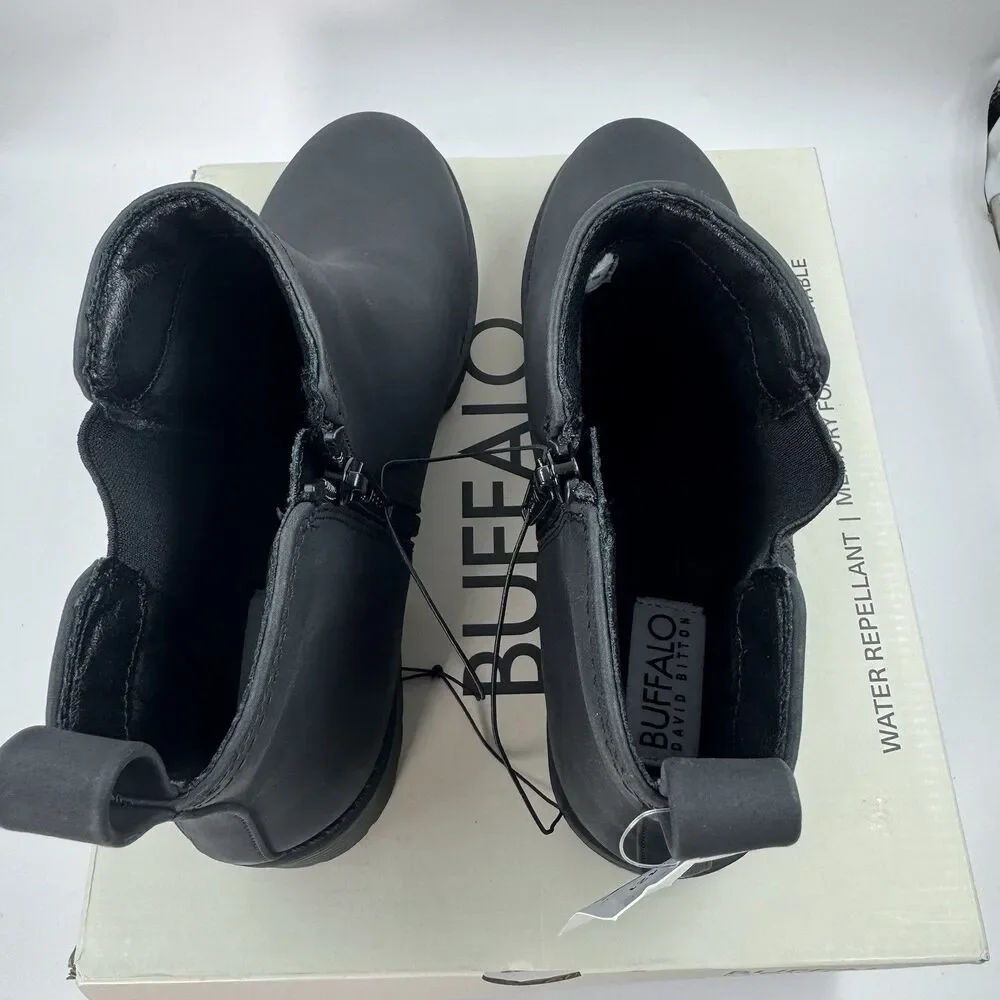Buffalo David Bitton Anna Women’s BLACK Ankle Chelsea Boots Size 10 NEW in Box